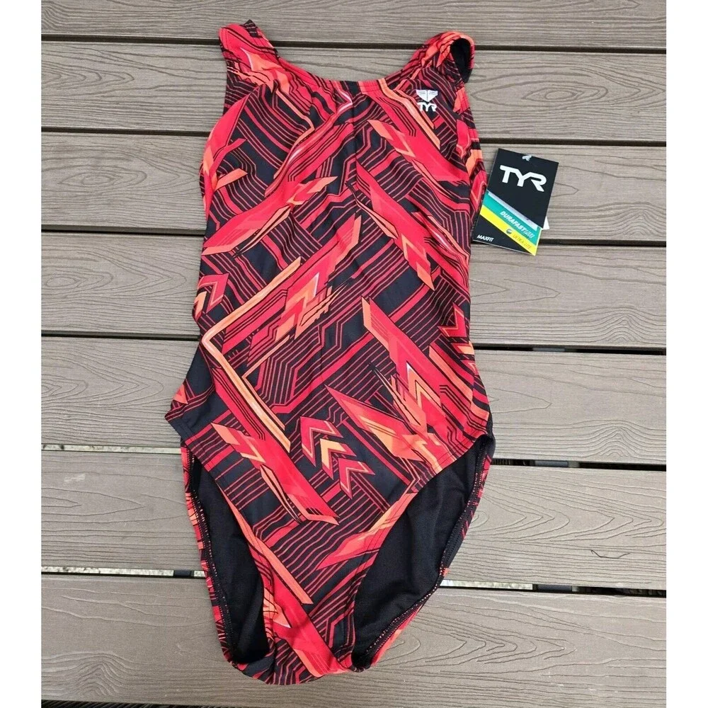 TYR DuraFast Maxfit Women's Zenith One Piece Swimsuit Red, -Sz 30 NEW